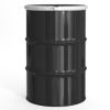 Picture of 30 Gallon Black Steel Open Head Drum, 2 Rolling Hoops, Rust Inhibited, Black Cover, No Fitting, EPDM Gasket, Lever Lock Ring