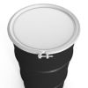 Picture of 16 Gallon Black Steel Open Head Drum, White Cover, Unlined, No Fittings, Bolt Ring, UN Rated
