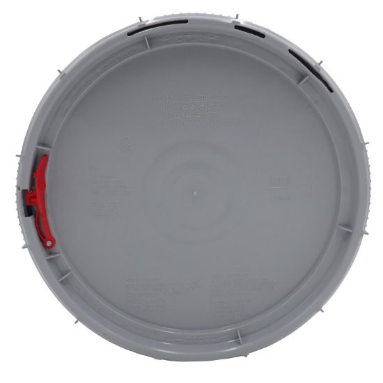 Picture of 2.5 Gallon Gray HDPE Plastic Screw Top Pail Cover, Life-Latch New Generation w/ Gasket