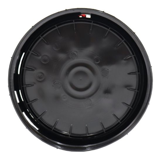 Picture of 2.5 Gallon Black HDPE Plastic Screw Top Pail Cover, Life-Latch New Generation w/ Gasket