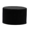 Picture of 28mm 28-410 Black PP Plastic Cap, Smooth Top, Ribbed Sides, F217 & PS22 Plain Liner