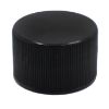 Picture of 28mm 28-410 Black PP Plastic Cap, Smooth Top, Ribbed Sides, F217 & PS22 Plain Liner