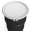 Picture of 16 Gallon Black Open Head Steel Drum, Rust Inhibited, White Cover, No Fitting, Bolt Ring, UN Rated