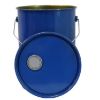 Picture of 5 Gallon Blue Straight Sided Open Head Steel Pail, Phenolic Lined, Blue Cover, Neoprene Gasket, No Bead, Steel Lever Lock Ring, UN Rated