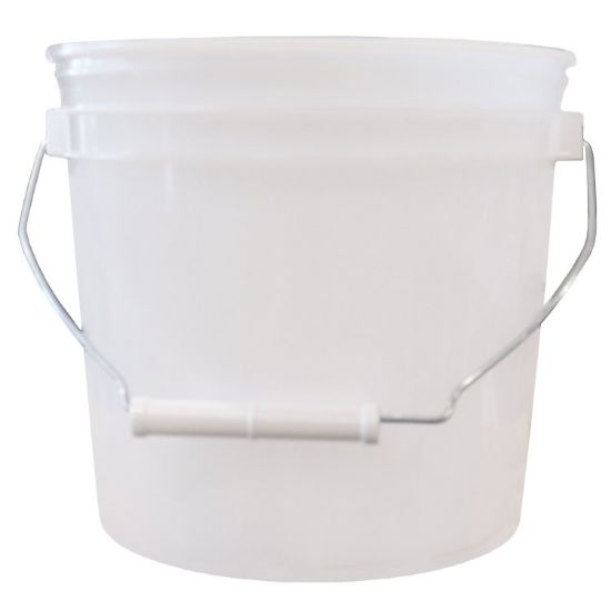 Picture of 1 Gallon Natural HDPE Plastic Open Head Pail, 50 Mil, Metal Handle