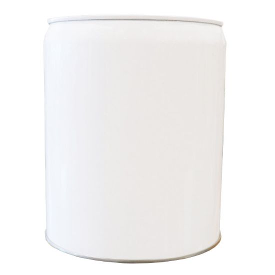 Picture of 5 Gallon White Steel Tight Head Pail, 2" Plastic Buna, UN Rated