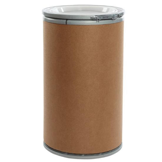 Picture of 21.5 Gallon Kraft Fiber Open Head Drum, Plastic Cover, No Fittings, Urethane Gasket, Lever Lock Ring, UN Rated
