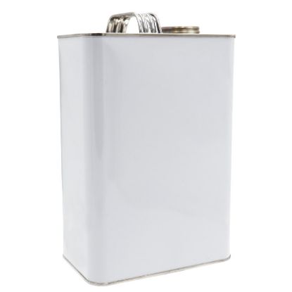 Picture of 1 Gallon F-Style White Coat Metal 610 x 907 Can, 1 3/4" Delta Off Center Opening, Unlined