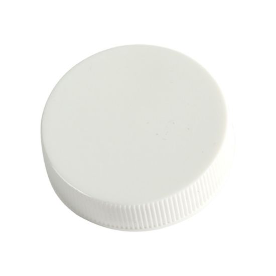 Picture of 38mm 38-400 White PP Plastic Cap Smooth Top, Ribbed Sides with F217 Liner