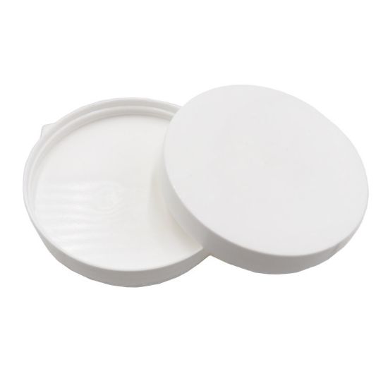 Picture of 110mm 110-400 White PP Plastic Smooth Top, Smooth Sides Cap with F217 Liner
