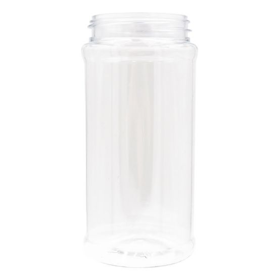 Picture of 16 oz Clear Round PET Plastic Spice Jar, 63mm 63-485, 37.5 Gram