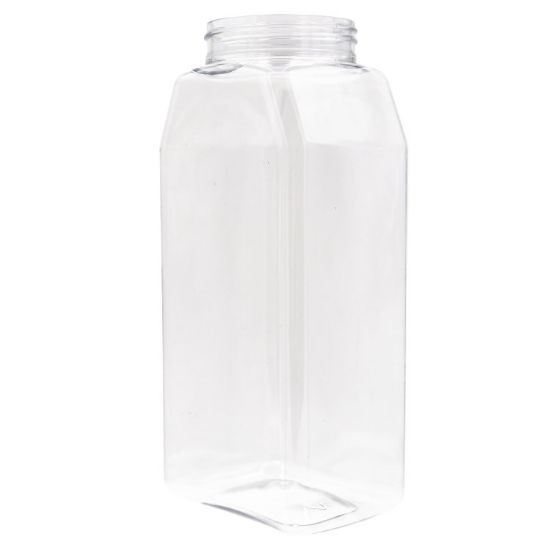 Picture of 32 oz Clear Oblong PET Plastic Spice Jar, 63mm 63-485, 32 Gram