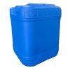 Picture of 5 Gallon Blue HDPE Plastic Square Tight Head Pail, 70 mm, TE 6TPI, Closed Vent, 22 mm Cap Installed