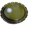 Picture of 2.5-7 Gallon White Steel Pail Lug Cover, Green Phenolic Lining, Self Vent Rieke Spout, Flow in Gasket, 24 Gauge, UN Rated