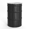 Picture of 55 Gallon Black Steel Open Head Drum, Buff Epoxy Phenolic Lined w/ White Cover 2" and 3/4" Fittings, UN Rated