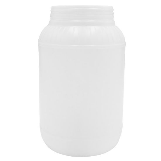 Picture of 128 oz Natural HDPE Plastic Wide Mouth Round Jar, 110mm 110-400, 4X1, 110 Gram