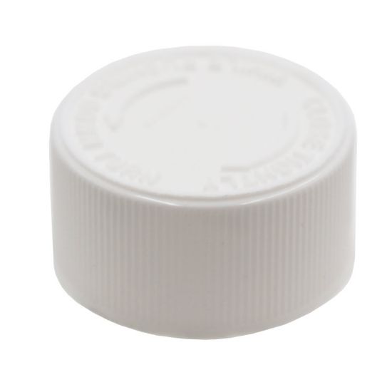 Picture of 28 mm 28-400 White PP Plastic Child Resistant Cap, F217 Liner