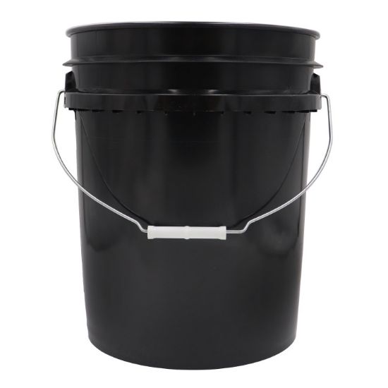 Picture of 5 Gallon HDPE Plastic Regrind Open Head Pail, w/ Gold CWL, 90 mil, Metal Bail