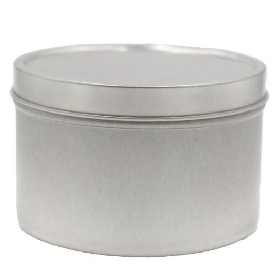 Picture of 8 oz Seamless Metal Ink Tin Can with Lid, Unlined, 3 1/8" x 2"