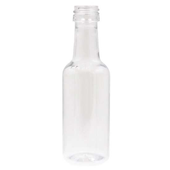 Picture of 50 mil Clear PET Plastic Mini Liquor Bottle, 18mm ROPP, 12 Gram