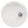 Picture of 3.5-6 Gallon White HDPE Plastic Pail Tear Tab Cover, Inserted Molded Rieke Fitting