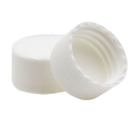 Picture of 24mm 24-414 White PP Plastic Matte Top, Ribbed Side Cap, F217 Liner