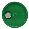 Picture of 3.5-6 Gallon Green HDPE Plastic Tear Tab Pail Cover, Rieke Fitting
