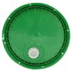 Picture of 3.5-6 Gallon Green HDPE Plastic Tear Tab Pail Cover, Rieke Fitting