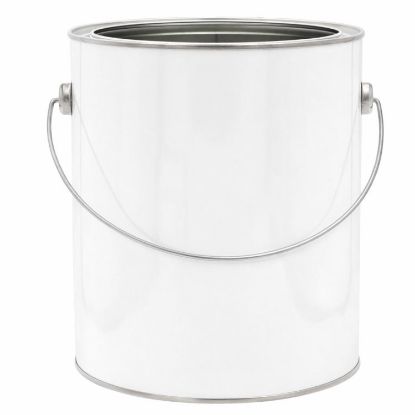 Picture of 1 Gallon Round White Metal Paint 610 x 711 Can, Unlined, Ears and Bail Attached