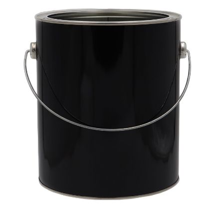 Picture of 1 Gallon Round Metal Black Paint 610 x 711 Can, Unlined, Ears and Bail Attached