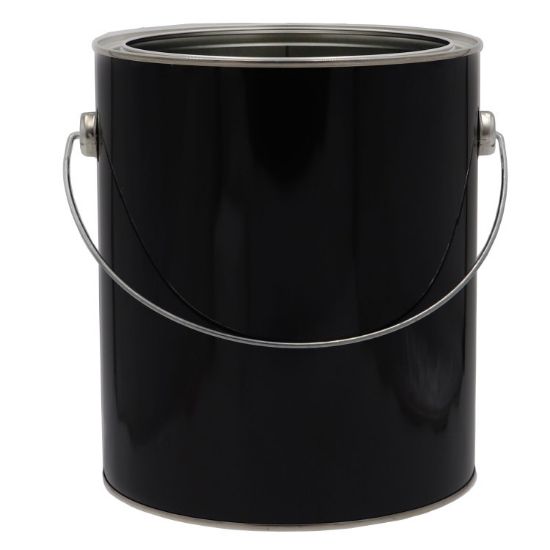 Picture of 1 Gallon Round Metal Black Paint 610 x 711 Can, Unlined, Ears and Bail Attached
