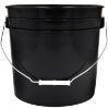 Picture of 3.5 Gallon Black HDPE Plastic Open Head Pail w/ Metal Handle