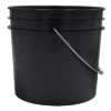Picture of 3.5 Gallon Black HDPE Plastic Open Head Pail w/ Metal Handle